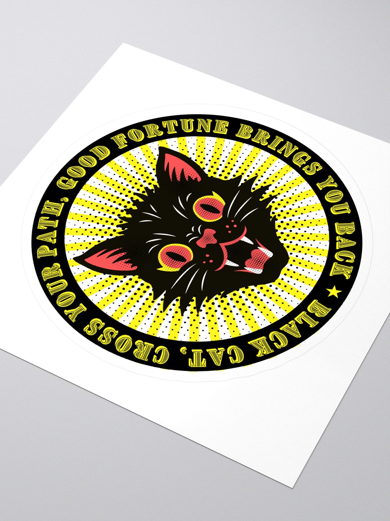 Lucky Black Cat Kiss Cut Stickers product image (3)