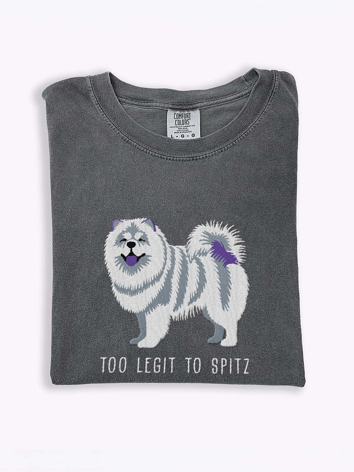 Too Legit to Spitz T-Shirt(Embroidered) of a Chow Chow(White) product image (1)