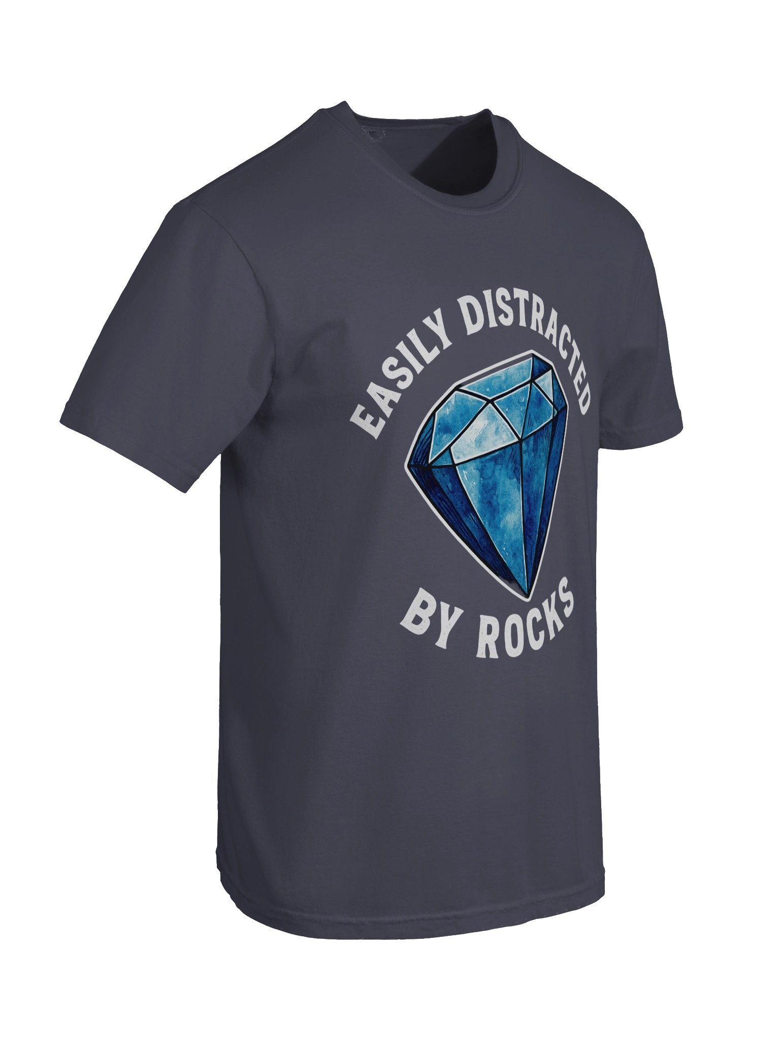 Funny Geocaching T-Shirt – Easily Distracted by Rocks Graphic Tee with Gemstone Illustration for Geocachers, Rockhounds & Outdoor Treasure Hunters product image (8)