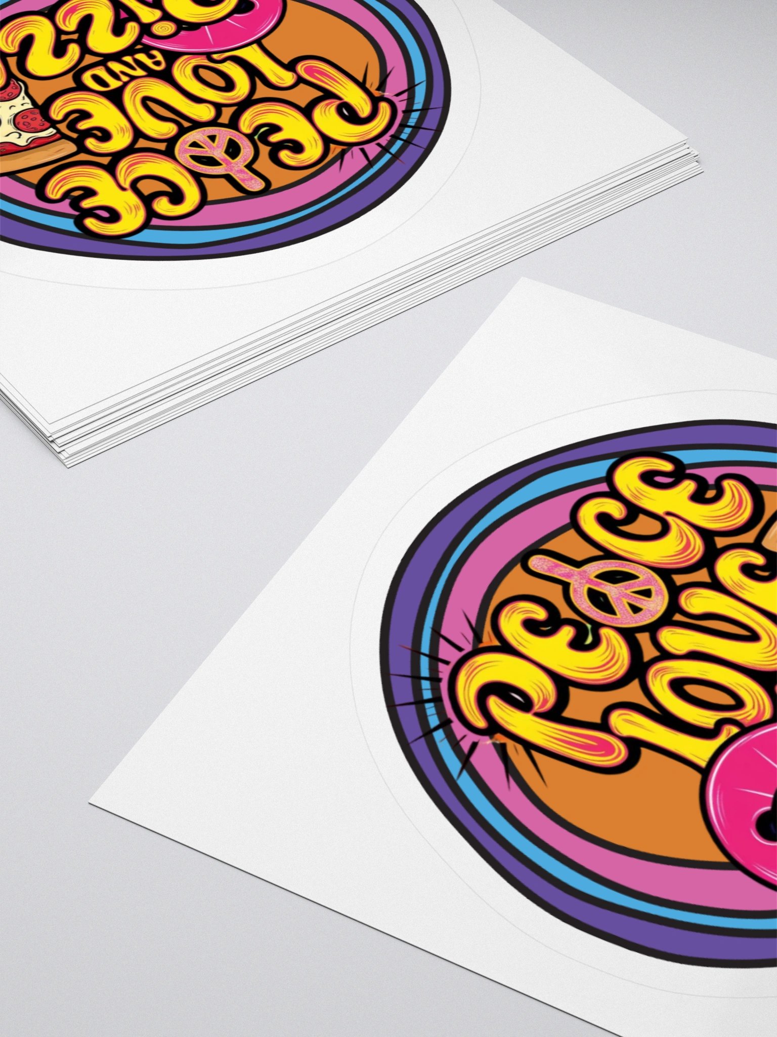 Peace, Love, and Pizza Kiss-Cut Stickers product image (10)