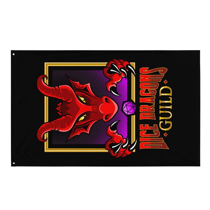 Dice Dragons Guild Vertical Flag (Black) product image (1)