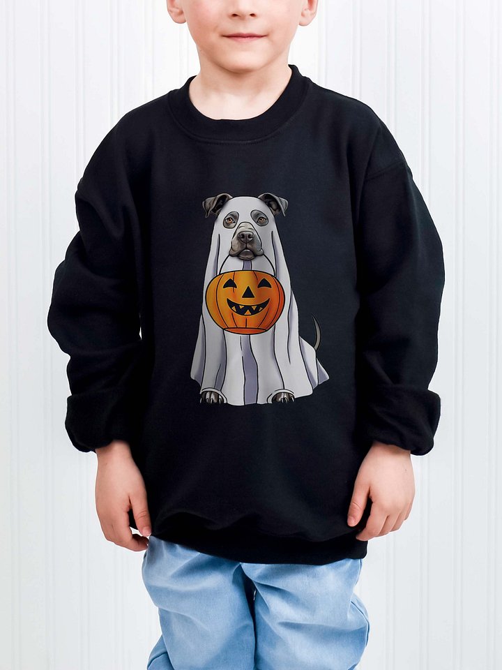 Halloween Pitbull Terrier(Blue) Youth Sweatshirt product image (1)