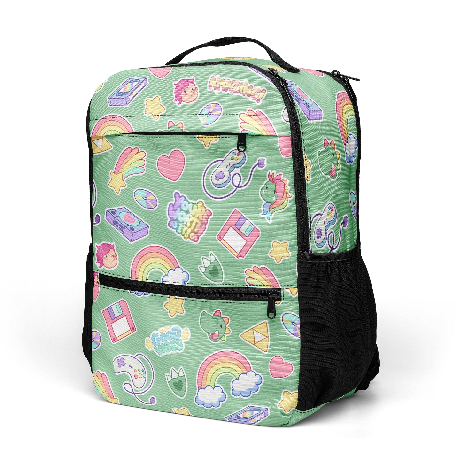 Retro Sticker Utility Backpack All Over Design product image (5)