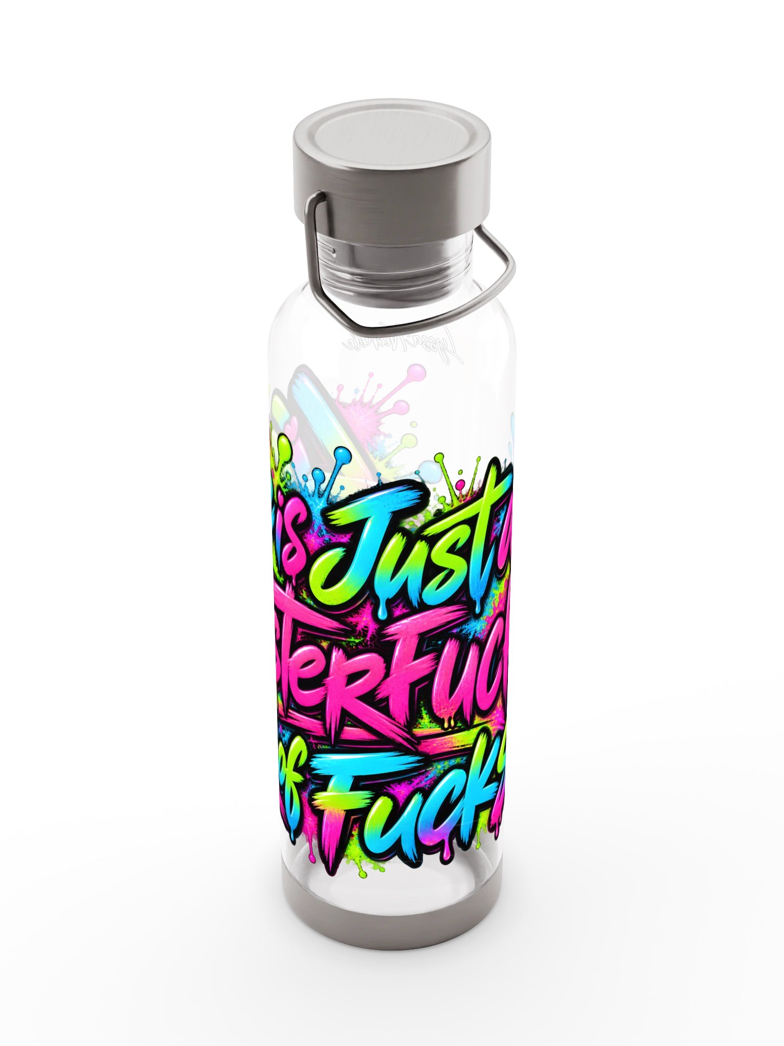 Neon Clusterfuck Graffiti Sports Bottle product image (5)