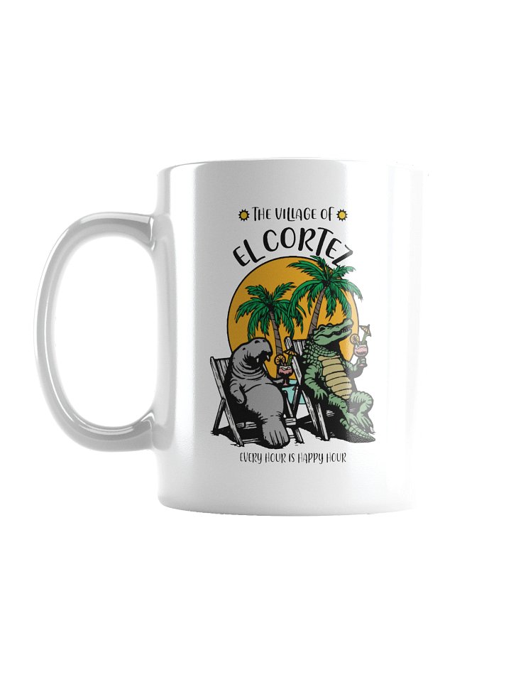The Village of El Cortez TV Florida USA Fun Manatee Alligator Design Coffee Mug product image (3)