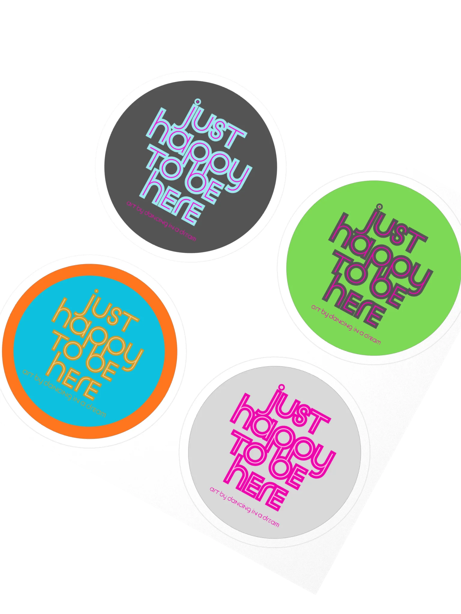 'happy to be here' stickers | 4 pk product image (2)