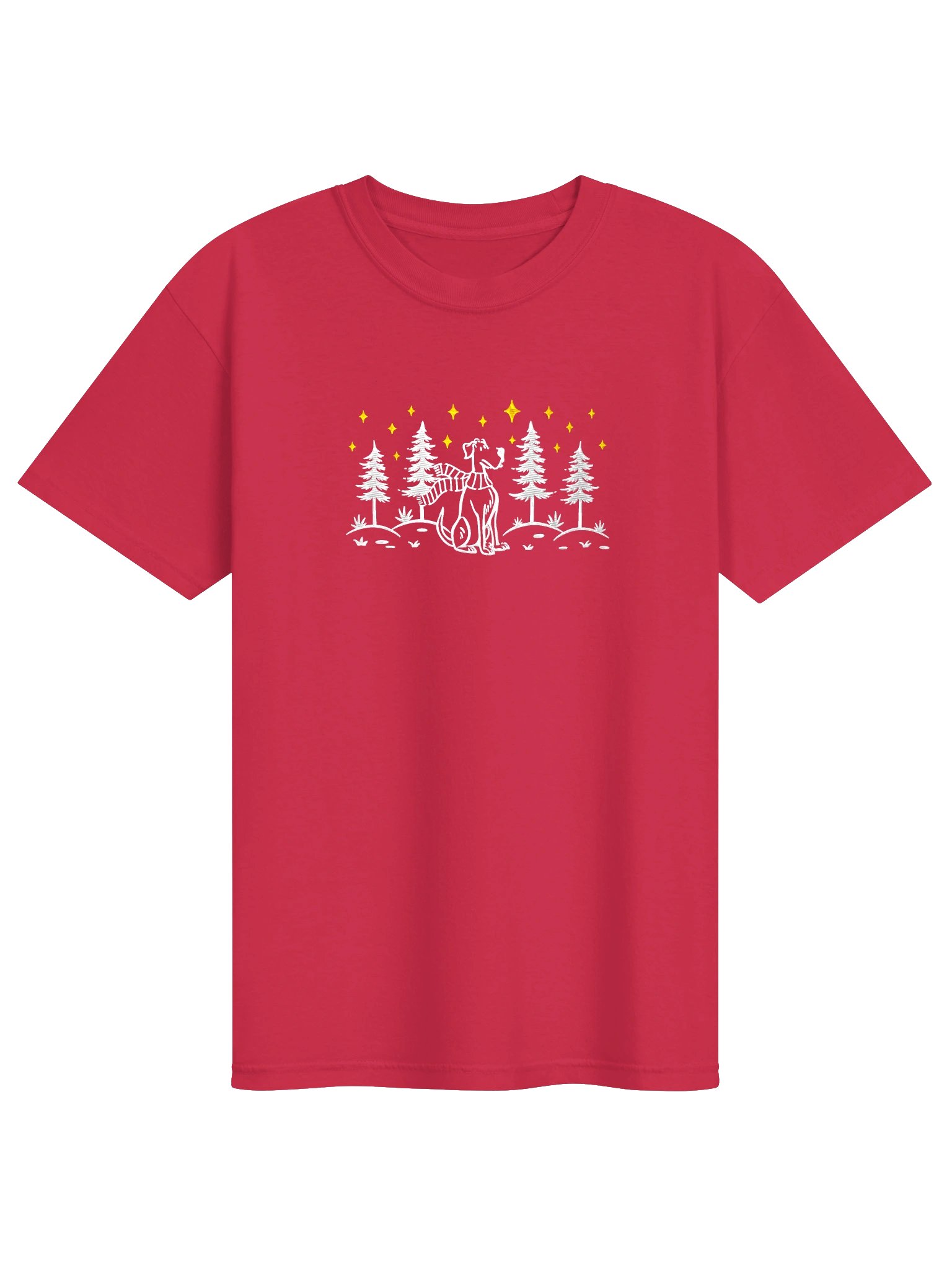 Great Dane Winter/Christmas Line Art Design Embroidered T-Shirt product image (17)