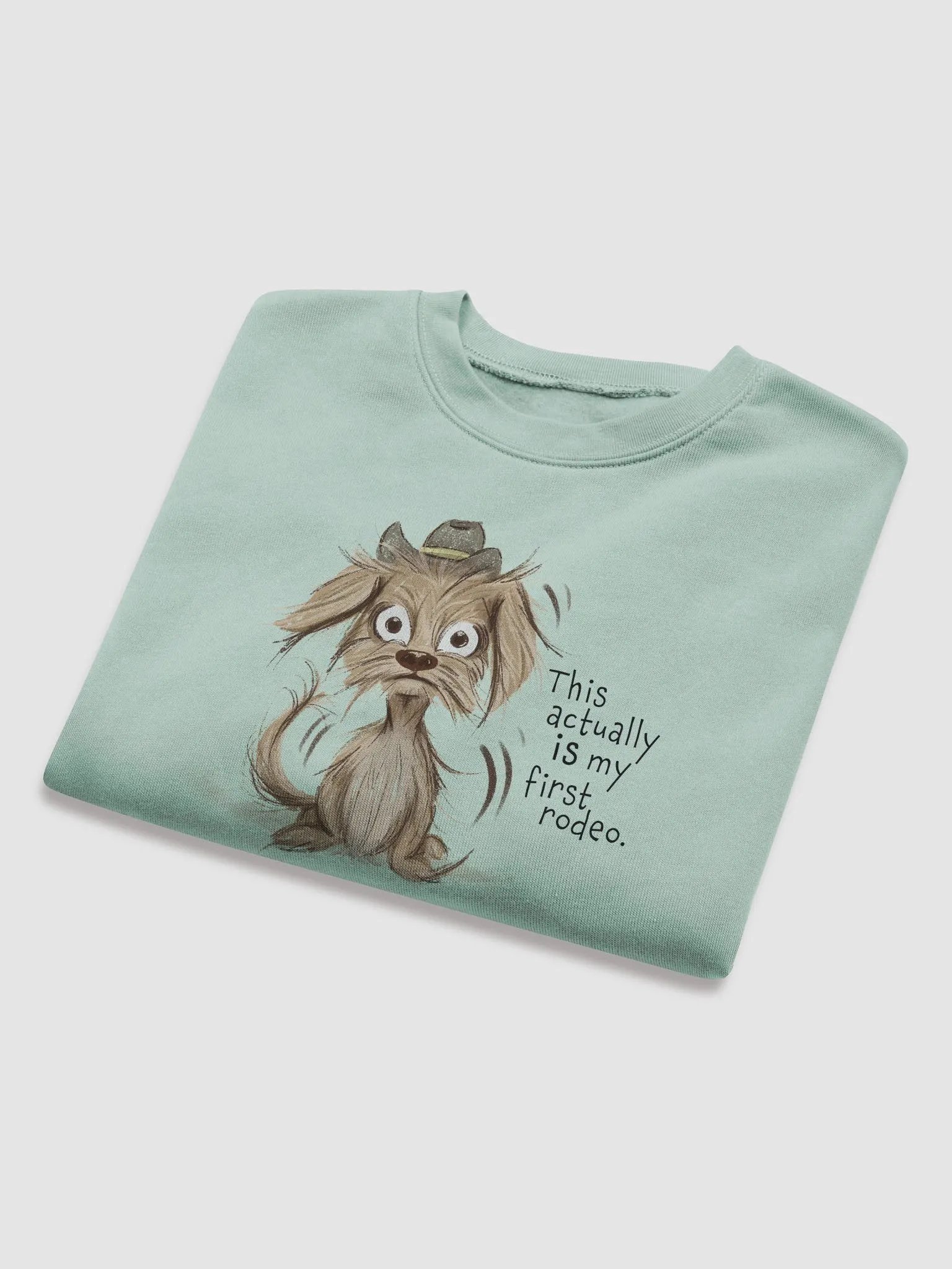 Anxious Pup Cropped Sweatshirt Dusty Blue product image (5)