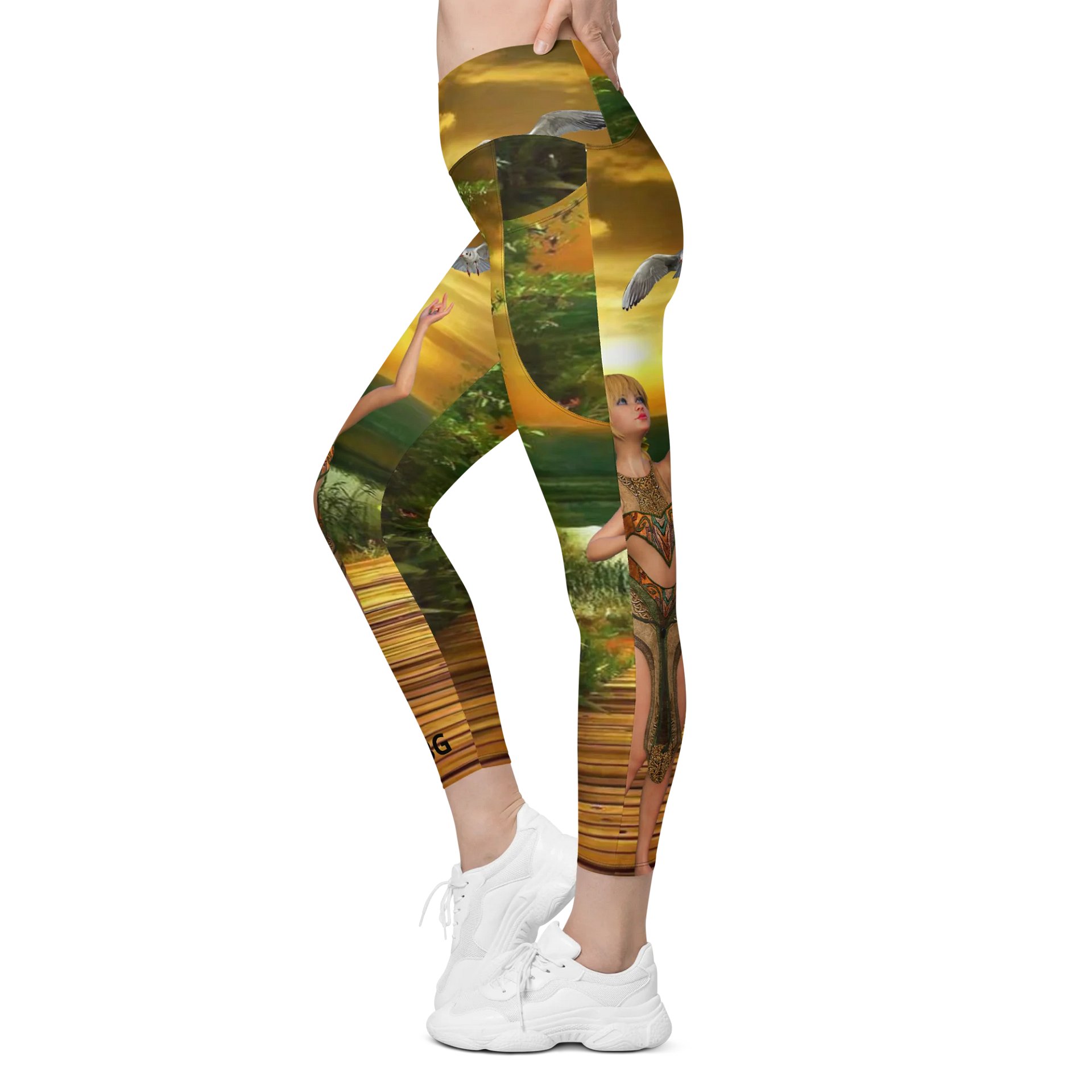 'Elven Stories - The Night of Your Return' Crossover Leggings with Pockets product image (4)
