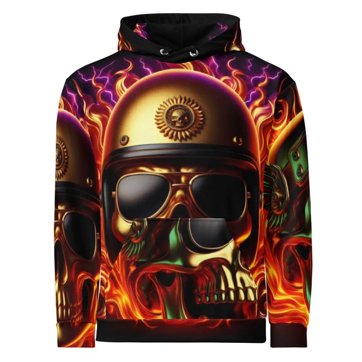 Golden Flame Skull - Unisex Skull Hoodie #55 product image (1)
