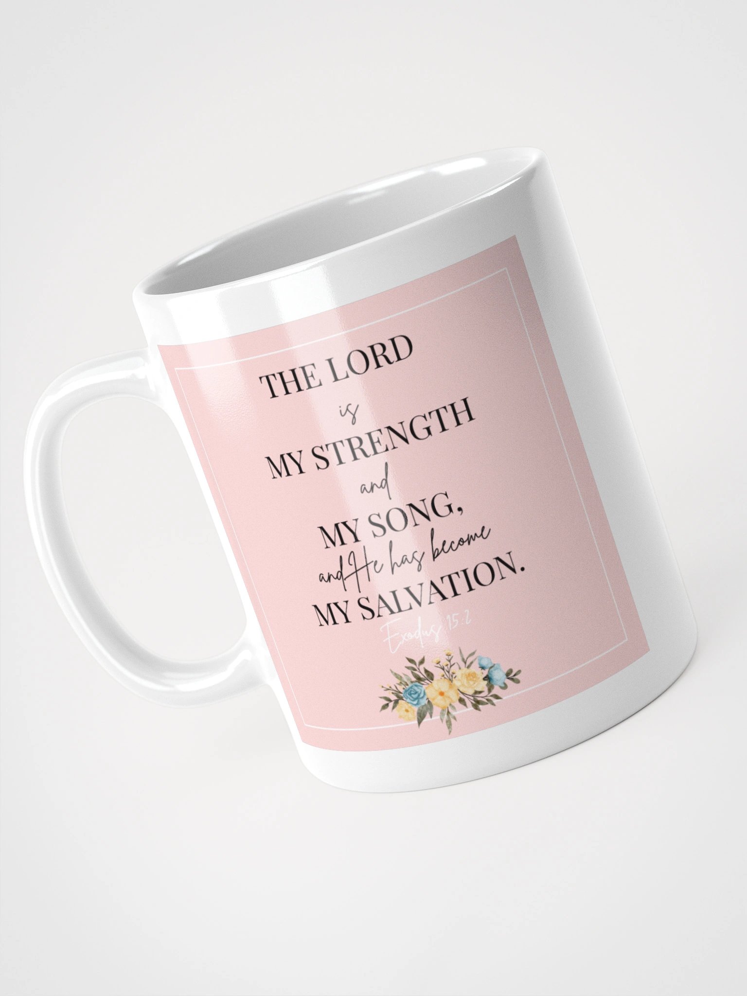 Exodus 15:2 Mug – Floral Design product image (5)