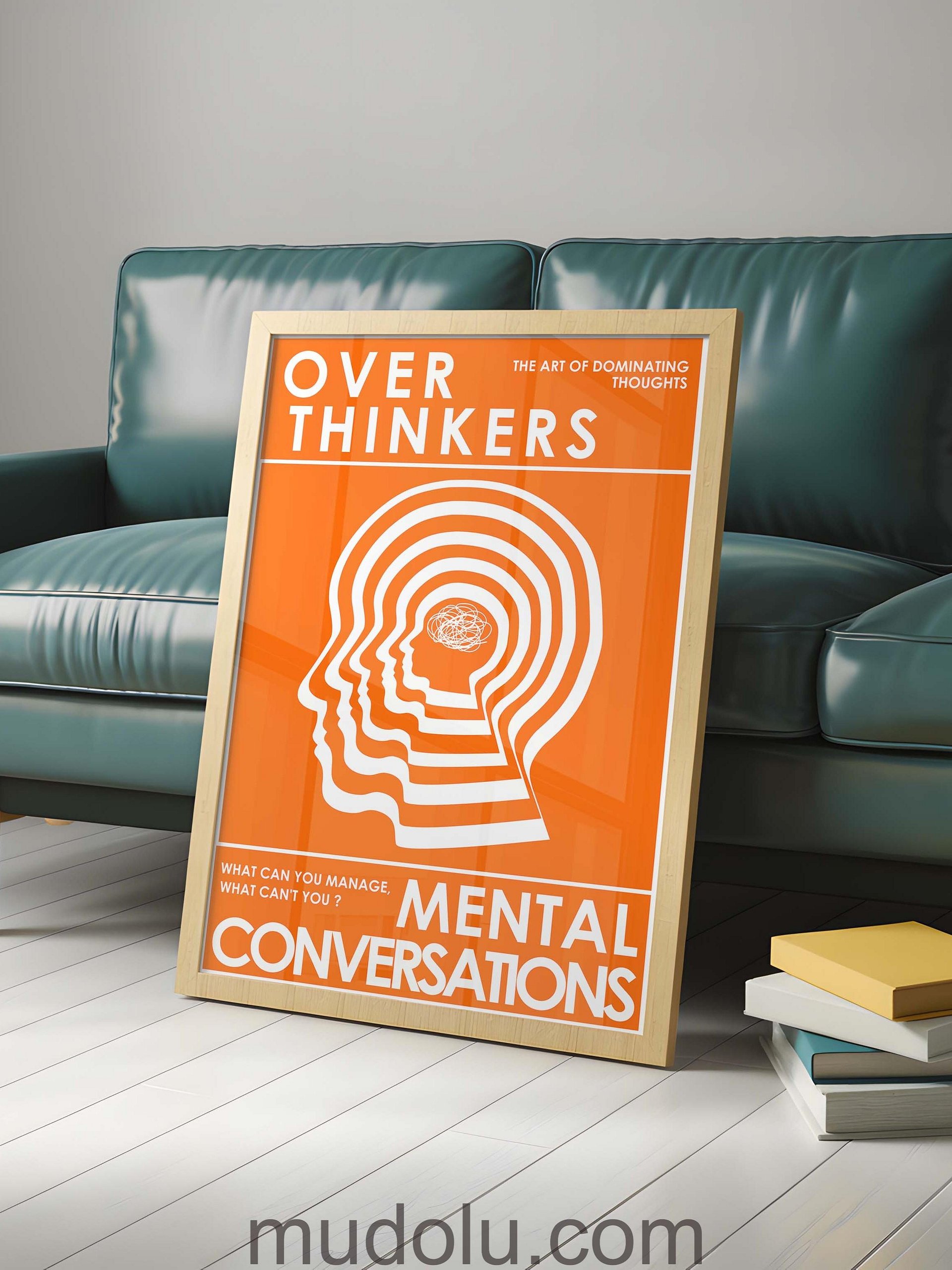 OverThinkers Wall art Poster Orange White product image (6)