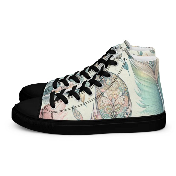 Whimsical Feathers High Top Canvas Shoes product image (1)
