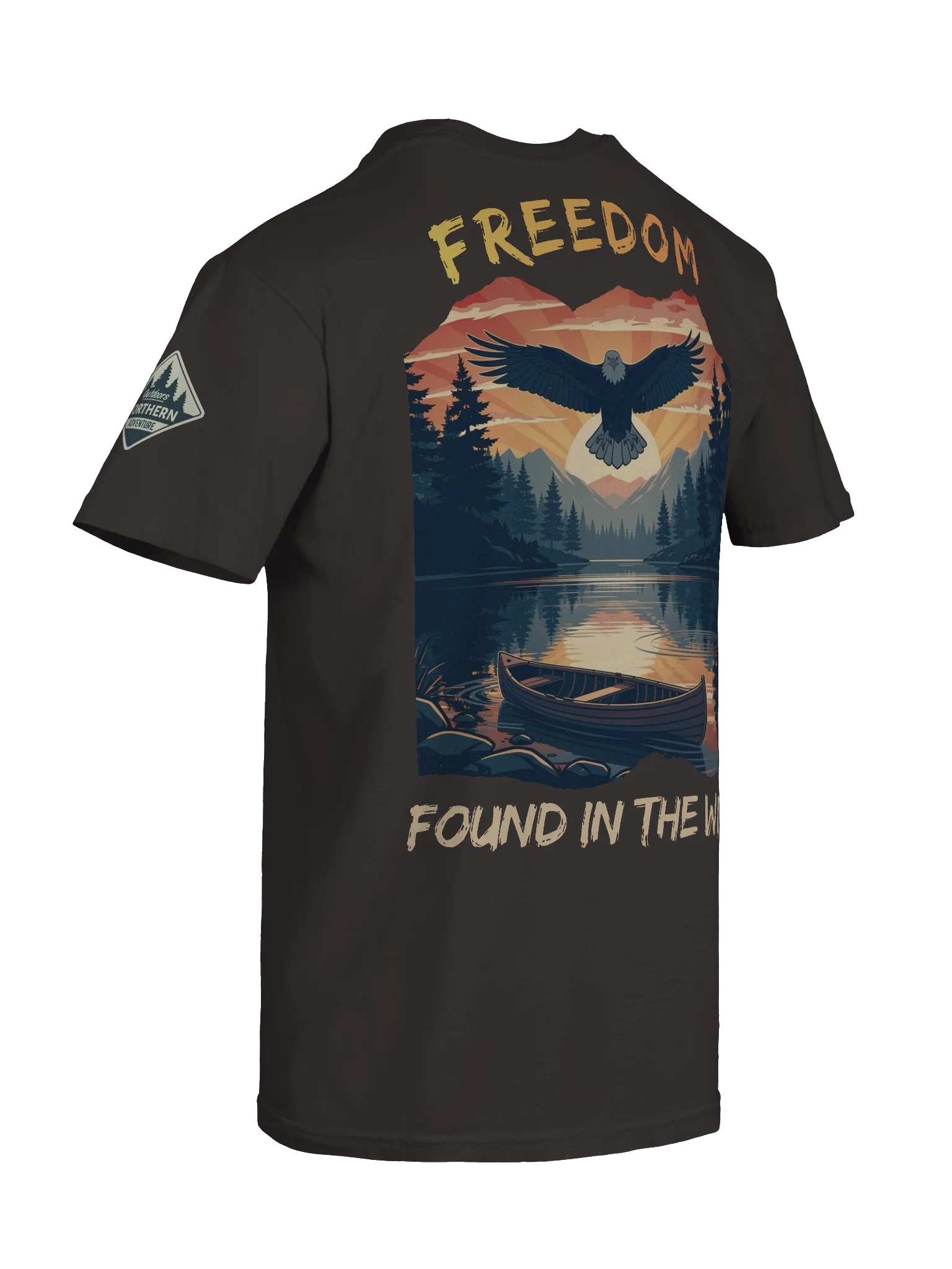Freedom Found in the Wild – Patriotic Eagle Northwoods T-Shirt product image (6)