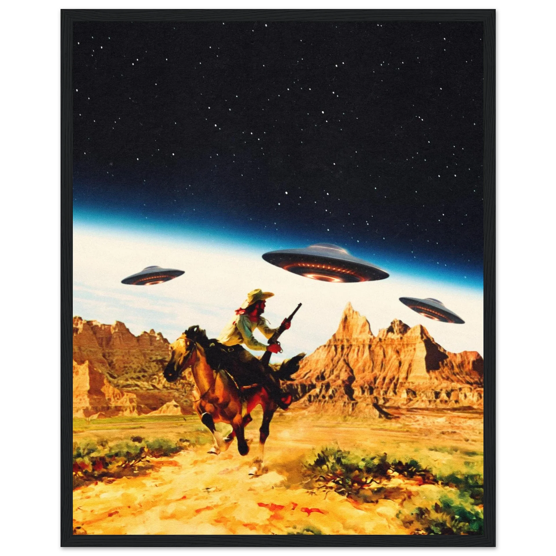 UFO Space Chase Wall Art