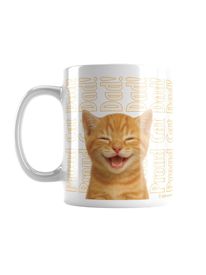 Beautiful white ceramic mug says: Proud Cat Dad! product image (1)