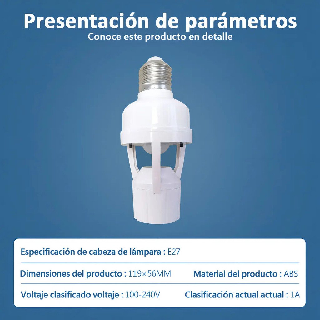 Porta Lámpara Sensor De Movimiento 360° Grados Infrarrojo E27 Socket Para Foco Portalámpara product image (4)