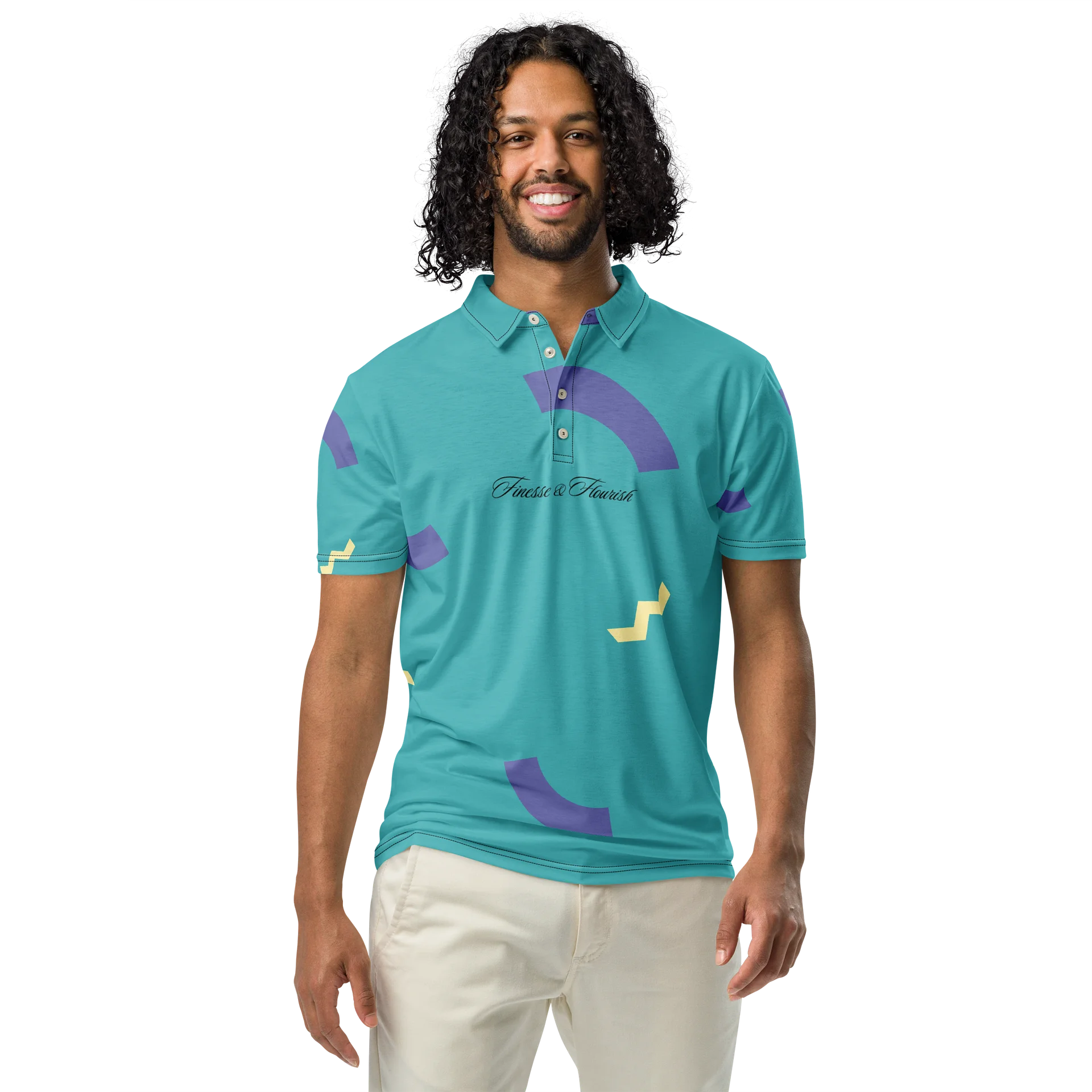 F&F Script 89 - 92 Slim Fit Polo Shirt product image (3)