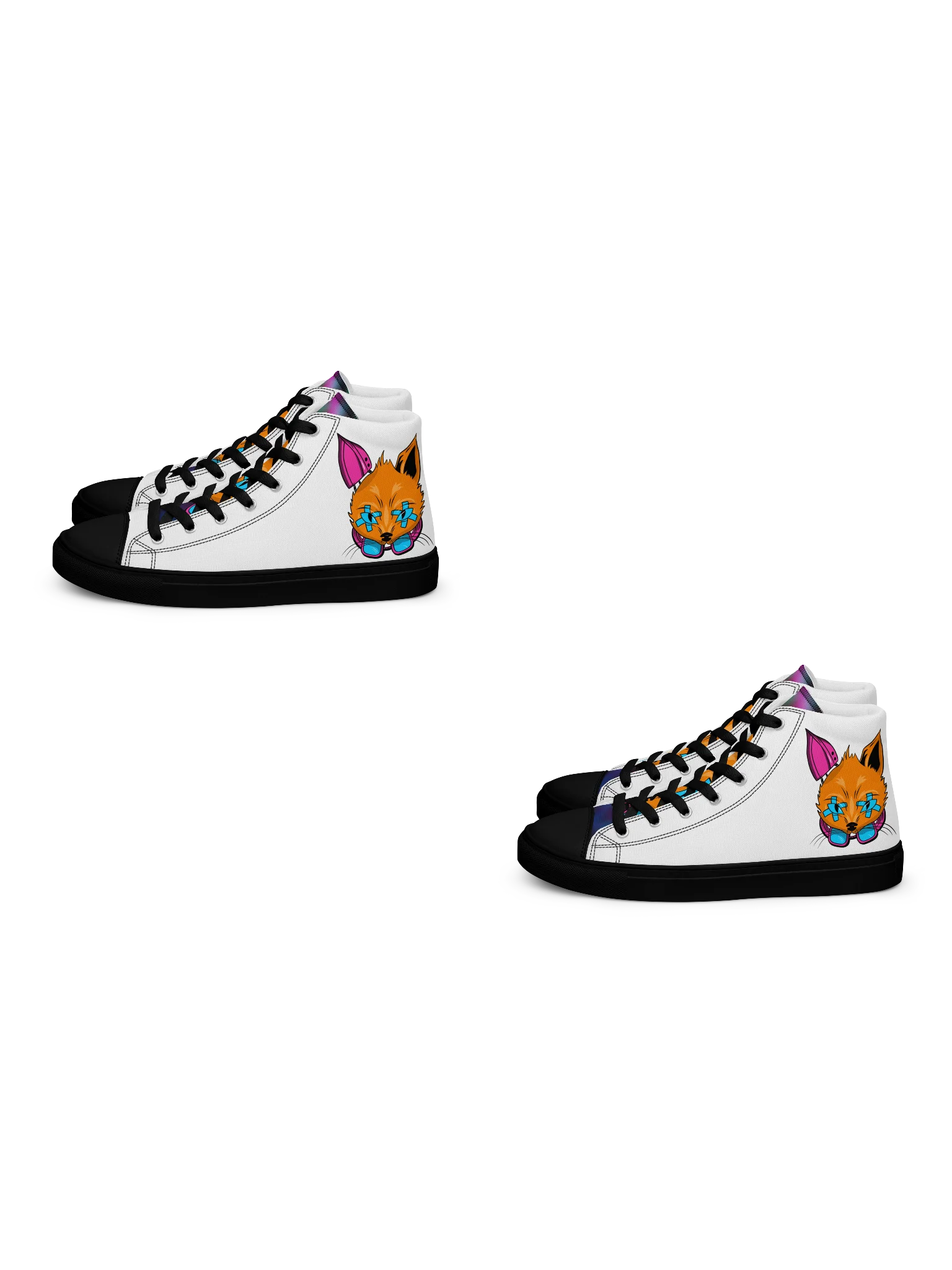 2 PAIR Women and Men's ShepQuest Cyberfox High-Tops Bundle (WHITE) product image (1)