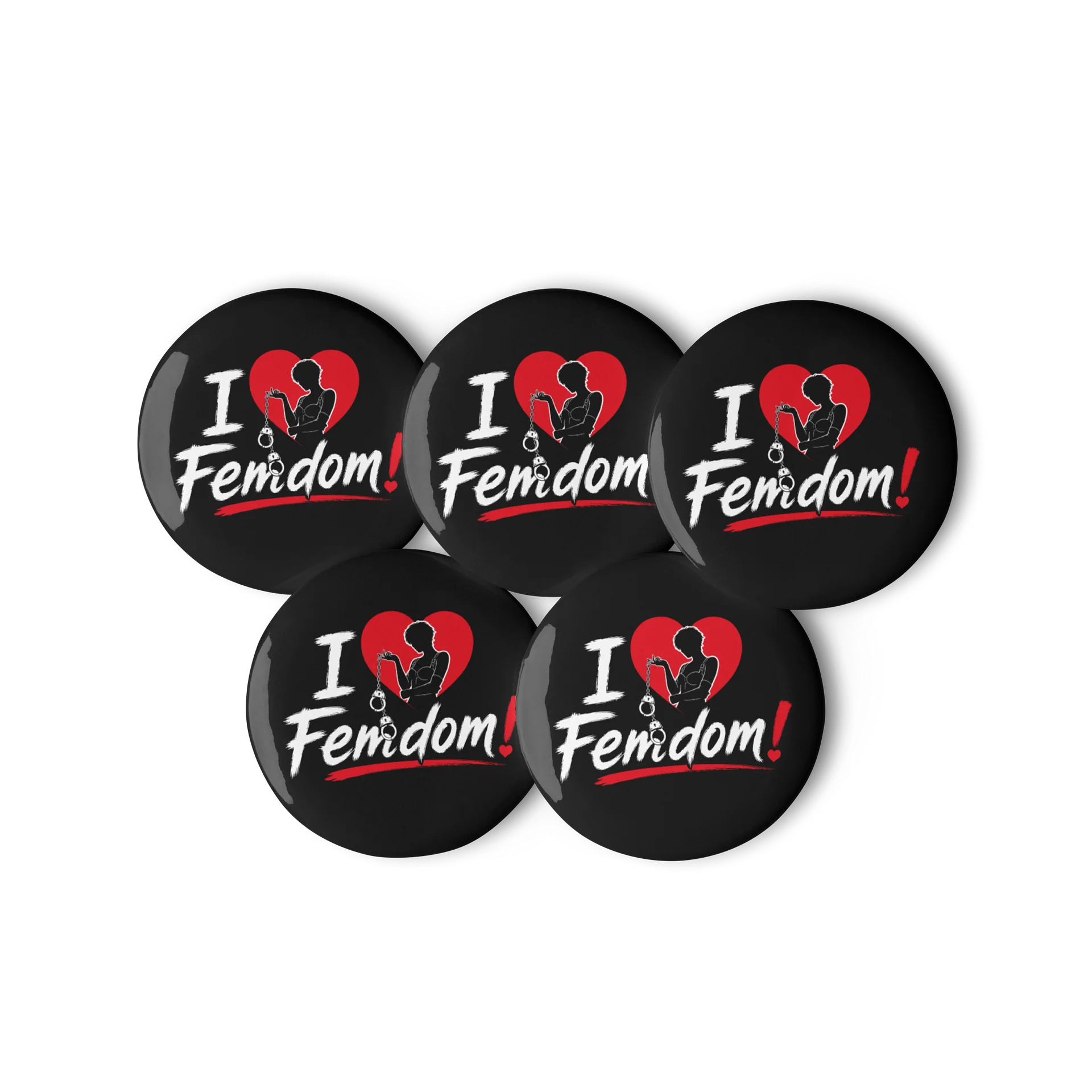 I Love Femdom! – Gothic Button Pin Set (5-Pack) product image (3)