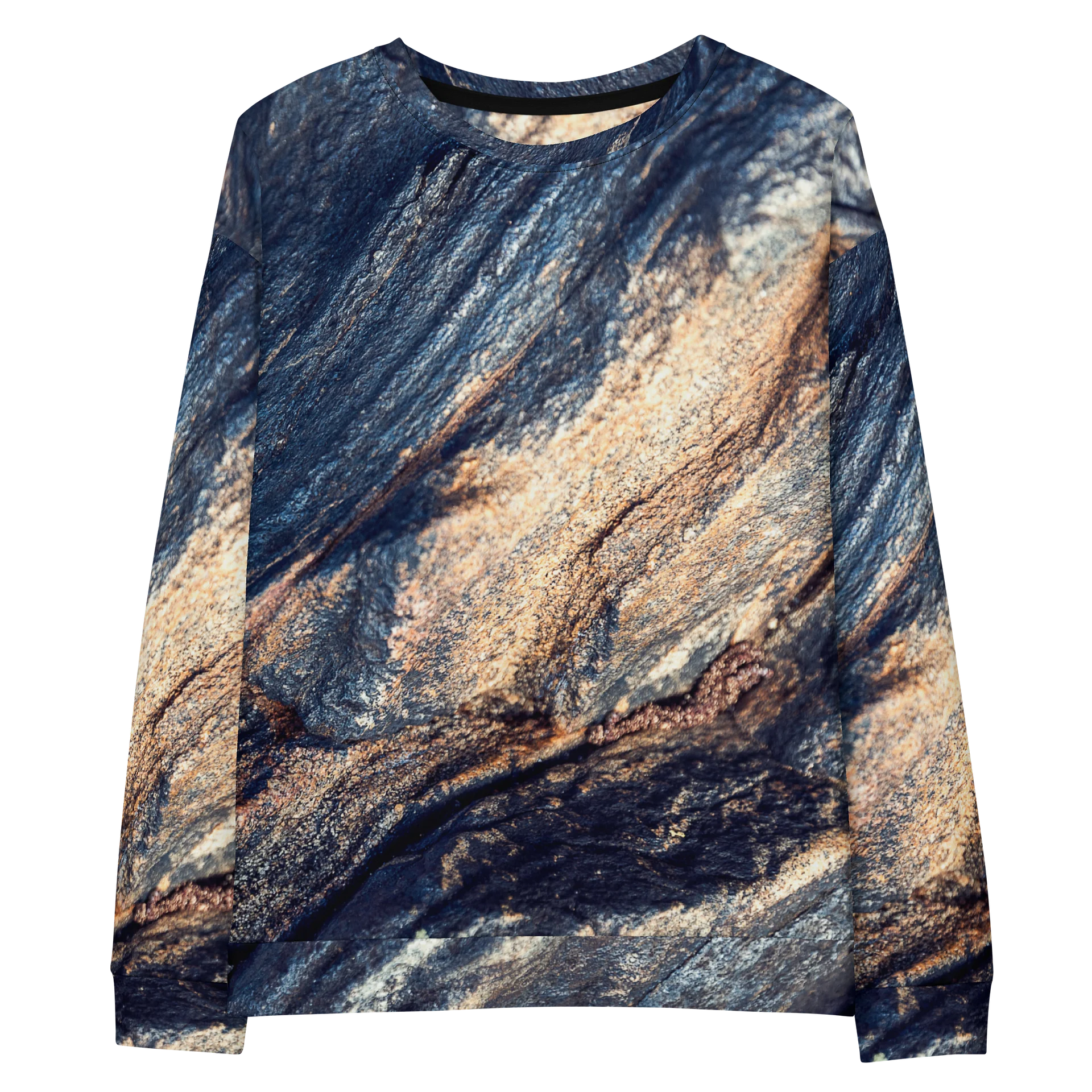 Obsidian Vein Unisex All-Over Print Natural Cotton Dark Mineral Sweatshirt product image (1)