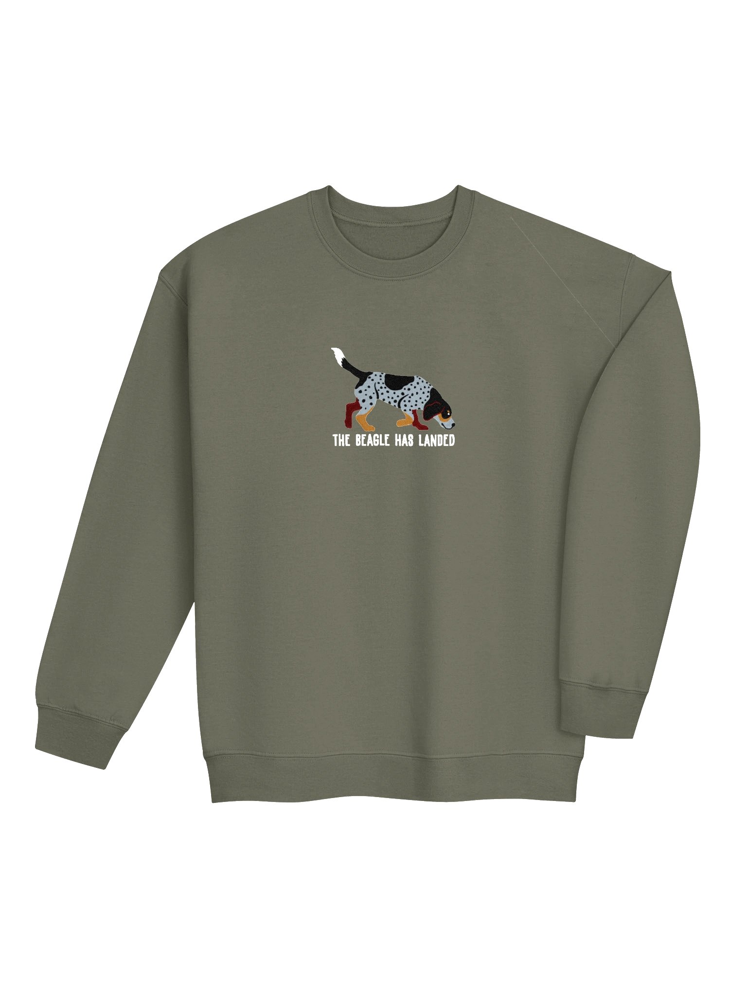 The Beagle Has Landed Sweatshirt (Embroidered) of a Beagle(Bluetick) product image (7)