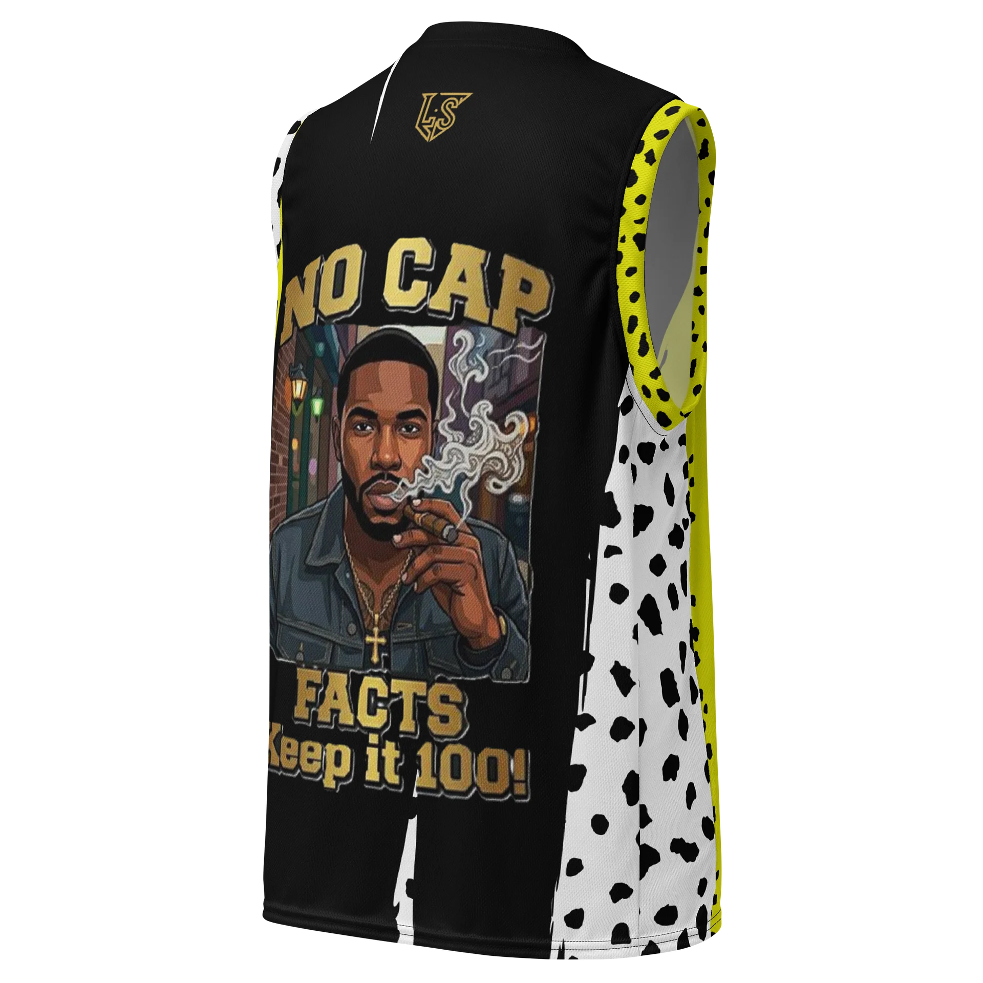 No Cap -Spotted Black and Yellow Sleeveless Pattern Design product image (3)