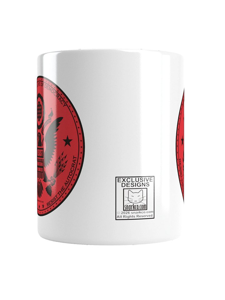High quality white ceramic political mug says "Fight For The Life Of Democracy." product image (6)