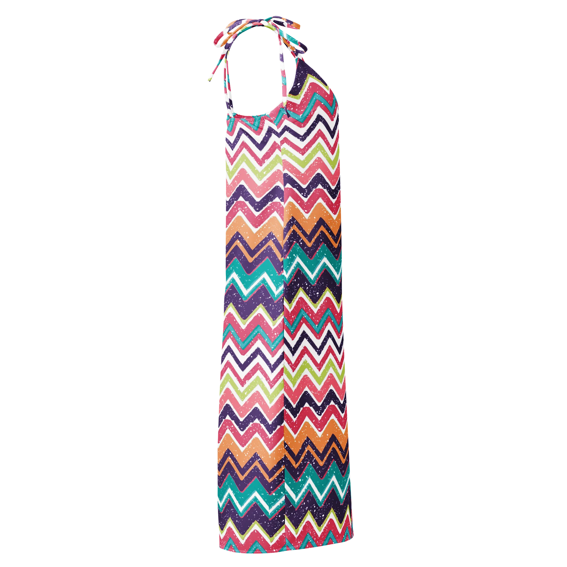 Colorful Chevron Tie-Strap Midi Slip Dress product image (4)