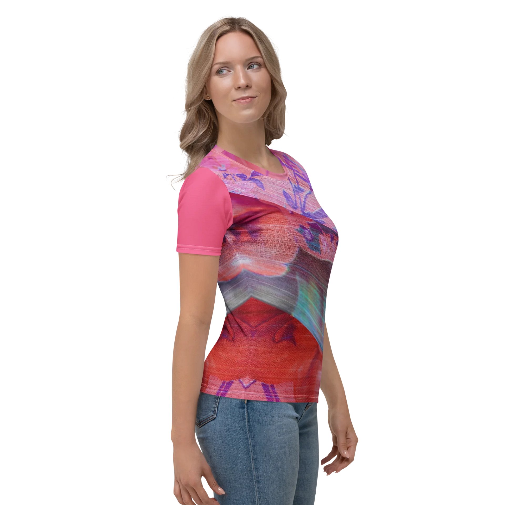 Paradise Breeze Brink Pink Women's Print T-Shirt product image (3)