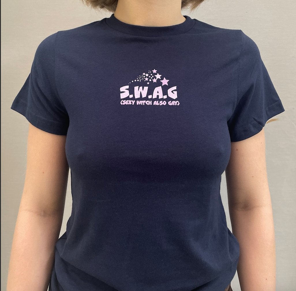 S.W.A.G. (sexy witch also gay) baby tee (colours available) product image (2)