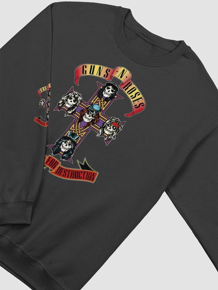 Guns N’ Roses Appetite for Destruction Sweatshirt | Cross Skull Front & Sleeve Graphics | Classic Hard Rock Outerwear product image (2)