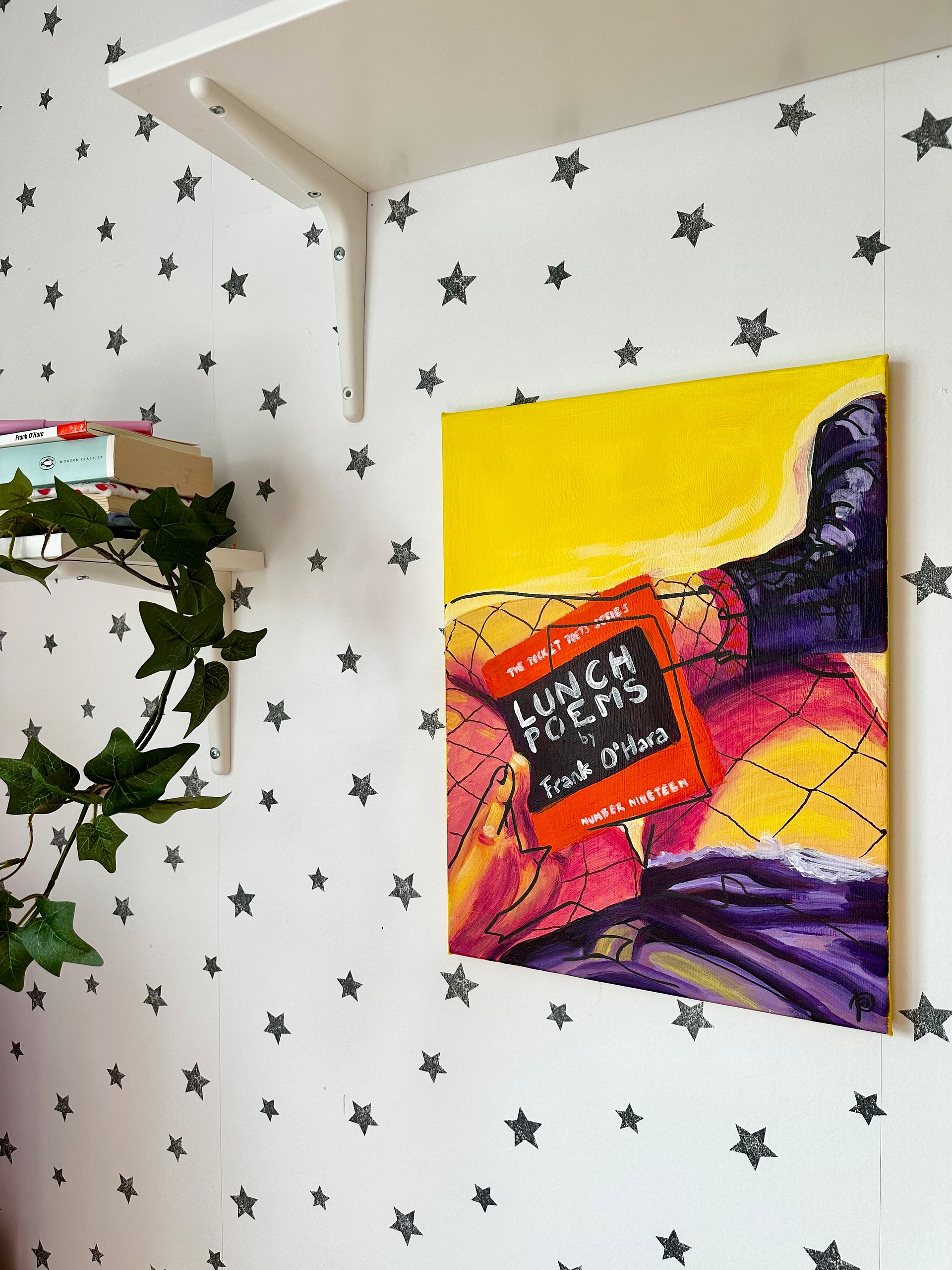 'dedicated to the person who read bunny next to me' original acrylic painting on canvas product image (2)