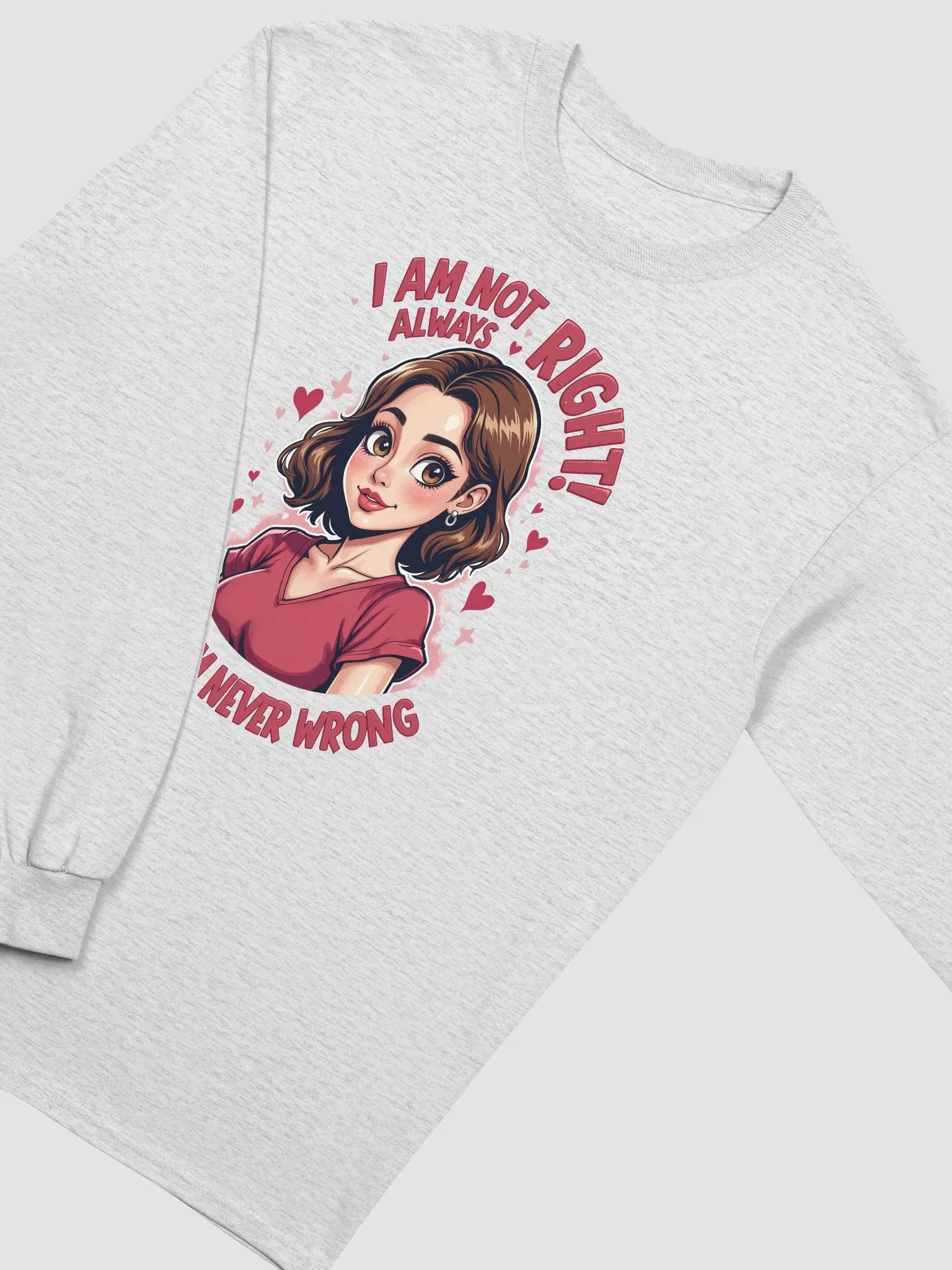 Never Wrong Cartoon Woman Long Sleeve Tee product image (26)