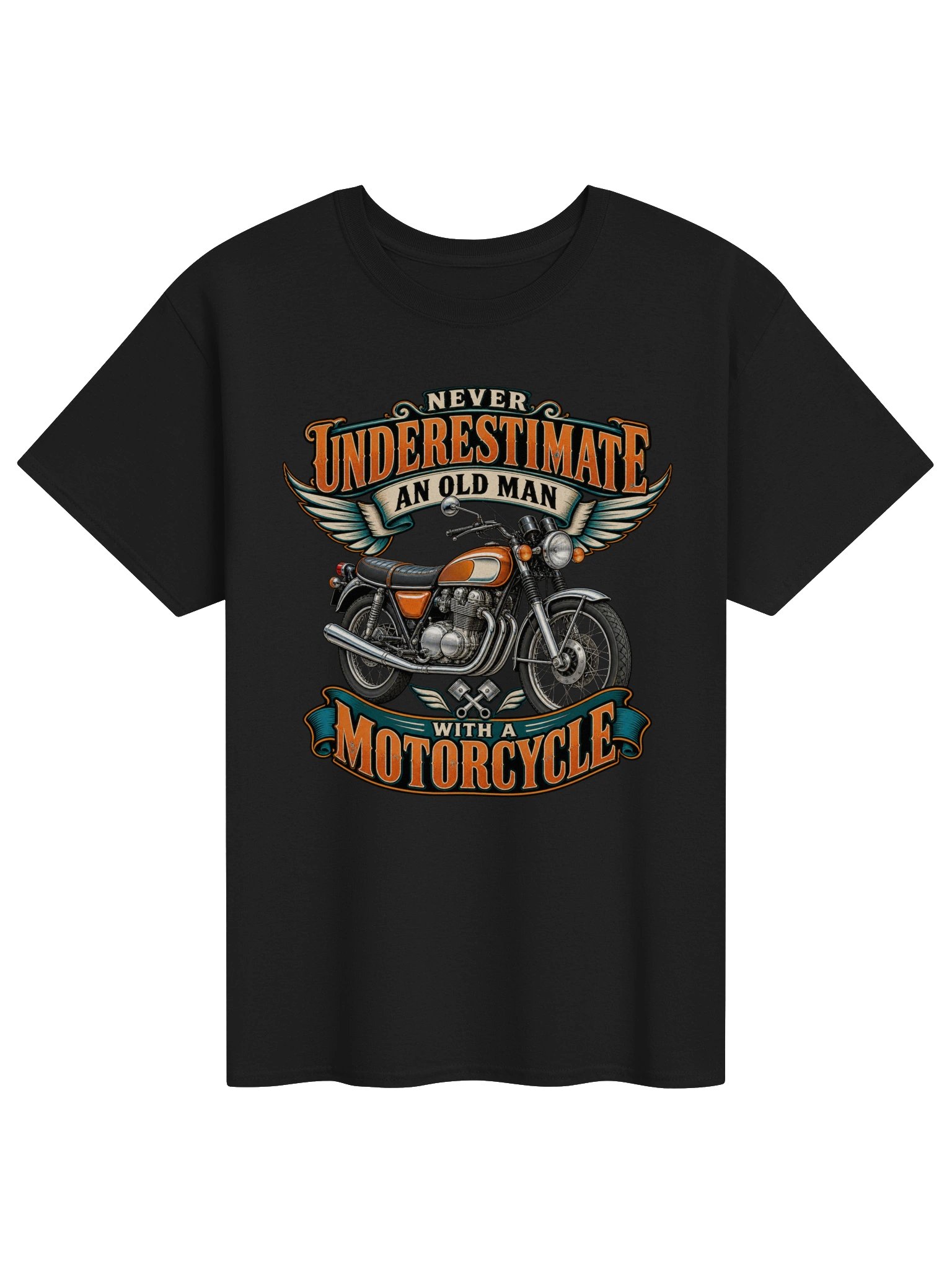 Never Underestimate an Old Man Vintage Motorcycle T-Shirt product image (1)