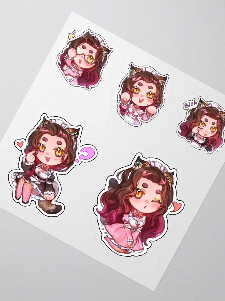 SamSasstic Cat Maid Chibi Kiss Cut Stickers product image (4)