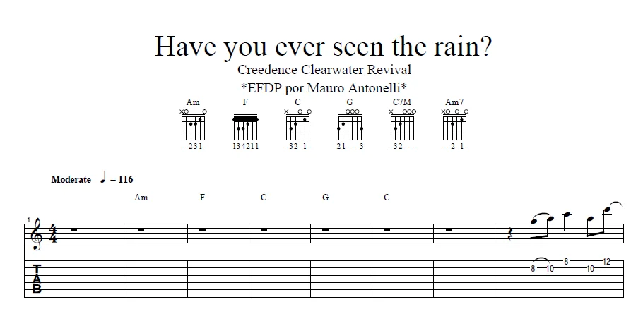 Have you ever seen the rain? - - Partitura + Tabs + Acordes + Pista product image (1)