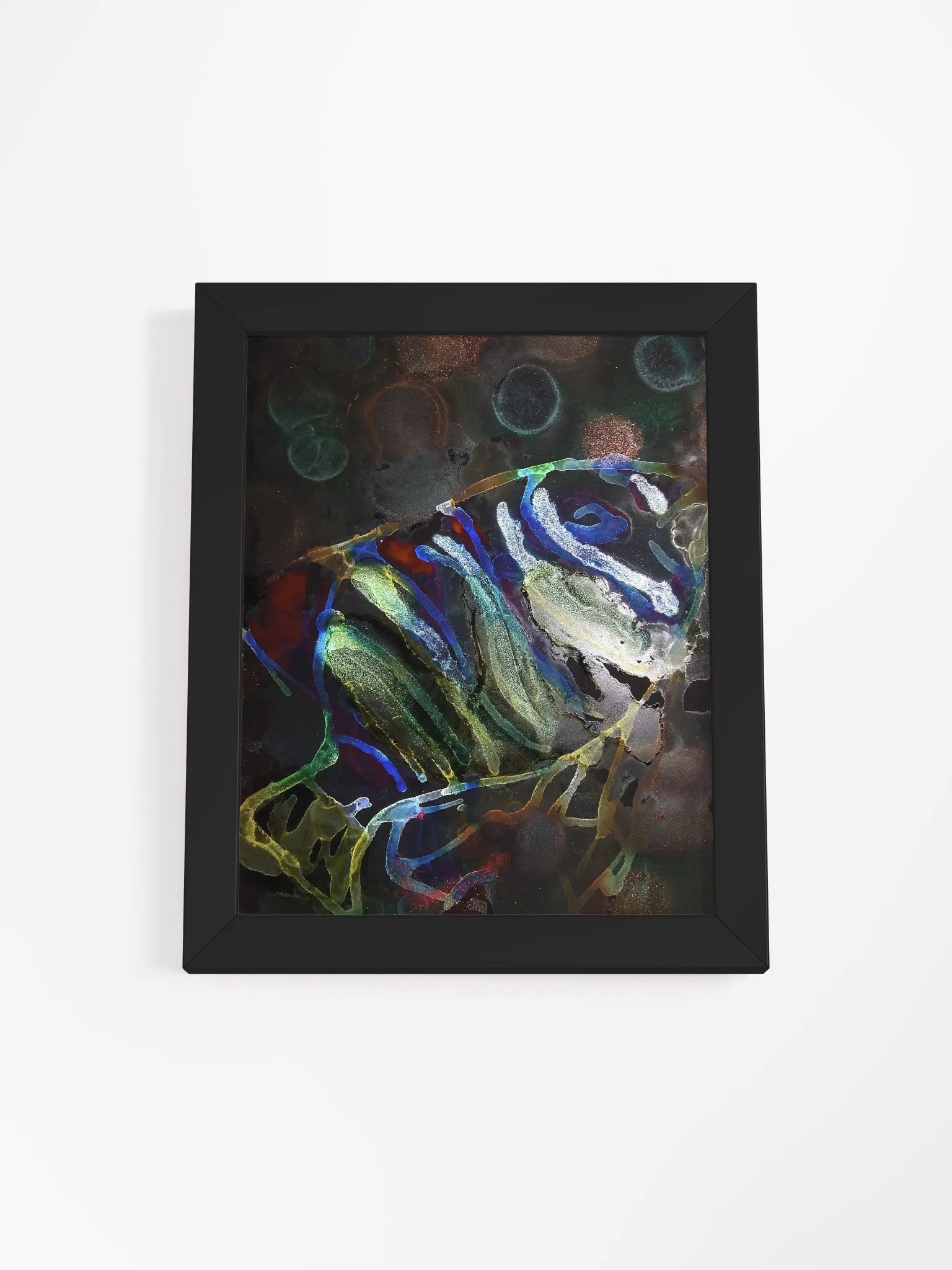 Ink Depths: Midnight Fish Painting product image (5)