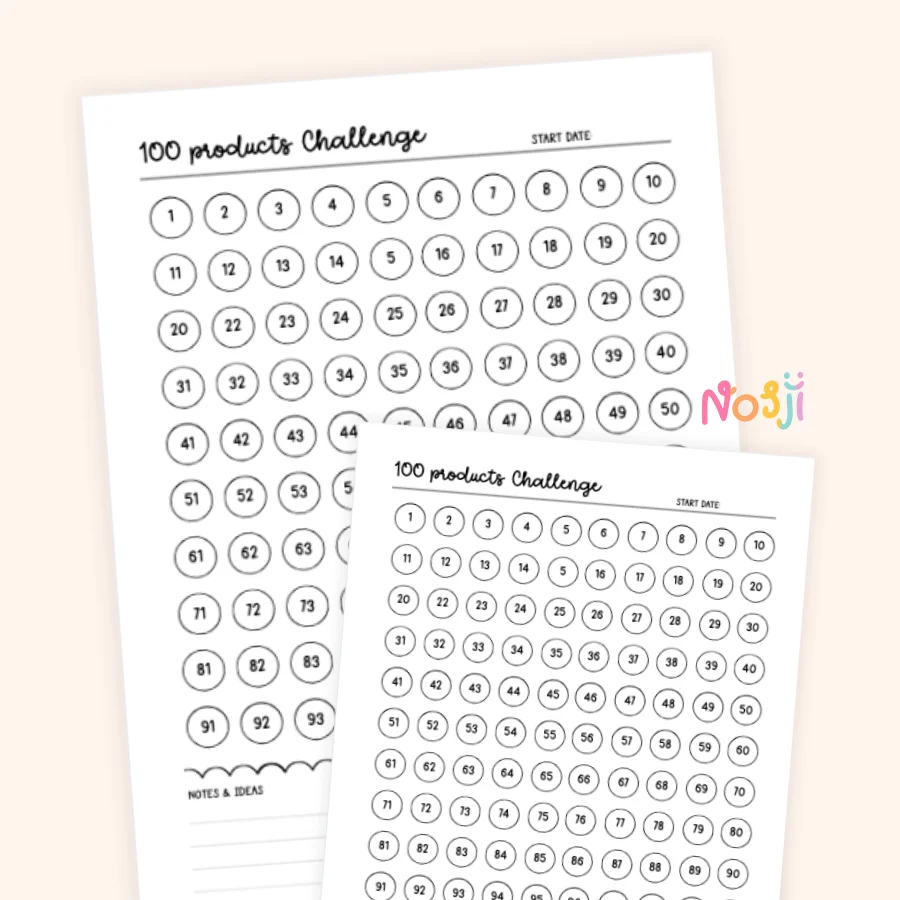 100 Products Challenge Printable Product Tracker product image (1)
