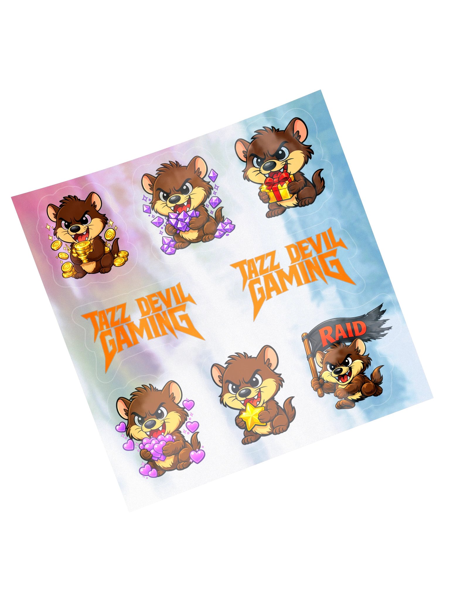 Tazz Devil Gaming Holographic Sticker Sheet product image (5)