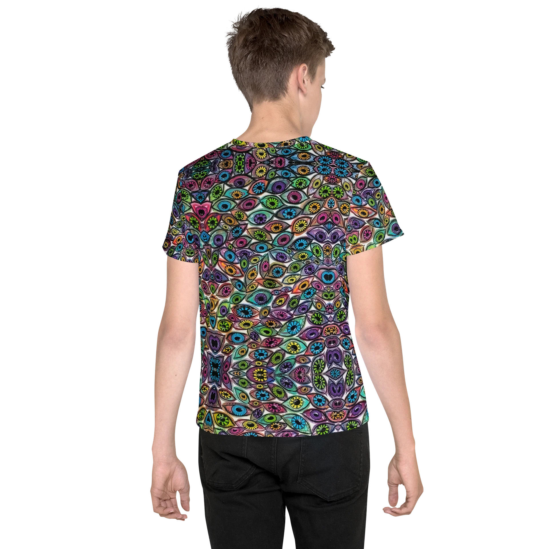 Youth Colorful Eyes All Over Print T Shirt | Eye See You Too product image (2)
