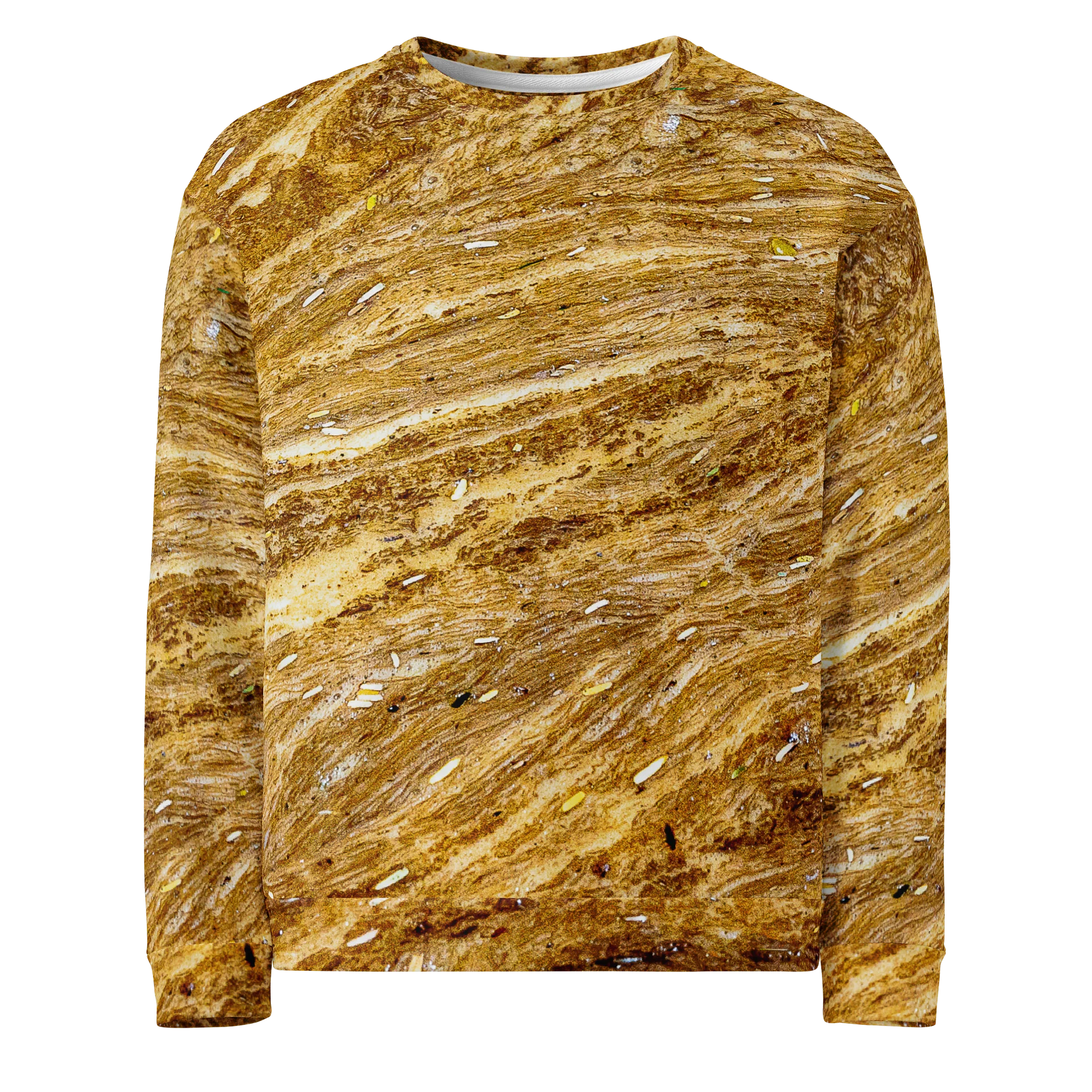 Golden Strata Unisex All-Over Print Recycled Layered Amber Sweatshirt product image (1)