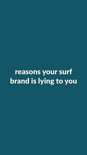 We started this brand because every “surf apparel” company was doing the same three things. 

#surfbrand #surfwear #beachlife...