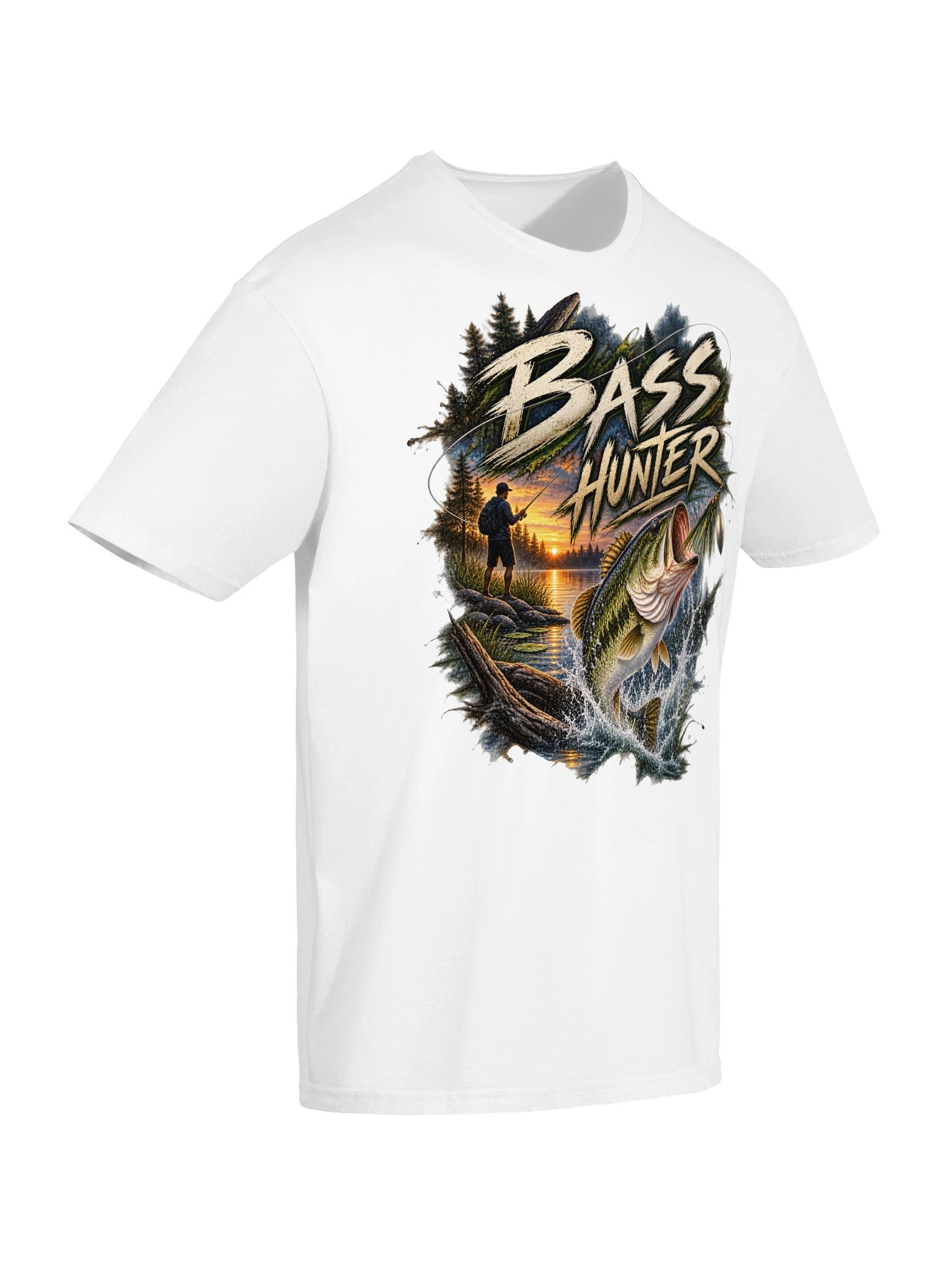 Bass Hunter Sunset Fishing Tee product image (6)