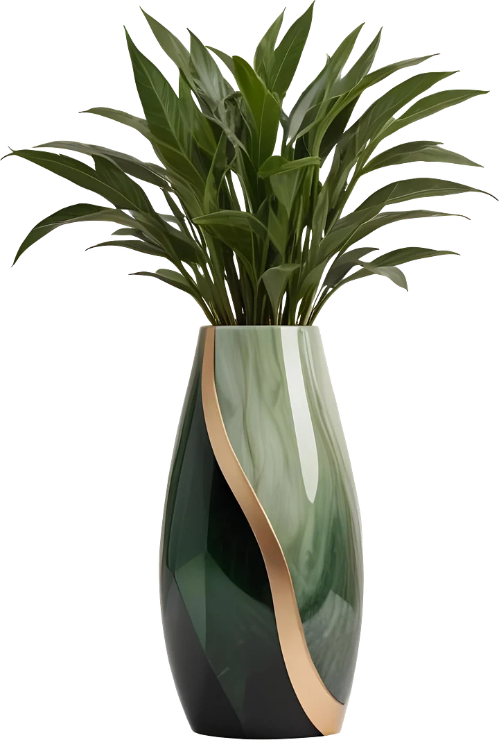 Luxe Botanique – Graceful Verdant Vase PNG product image (1)