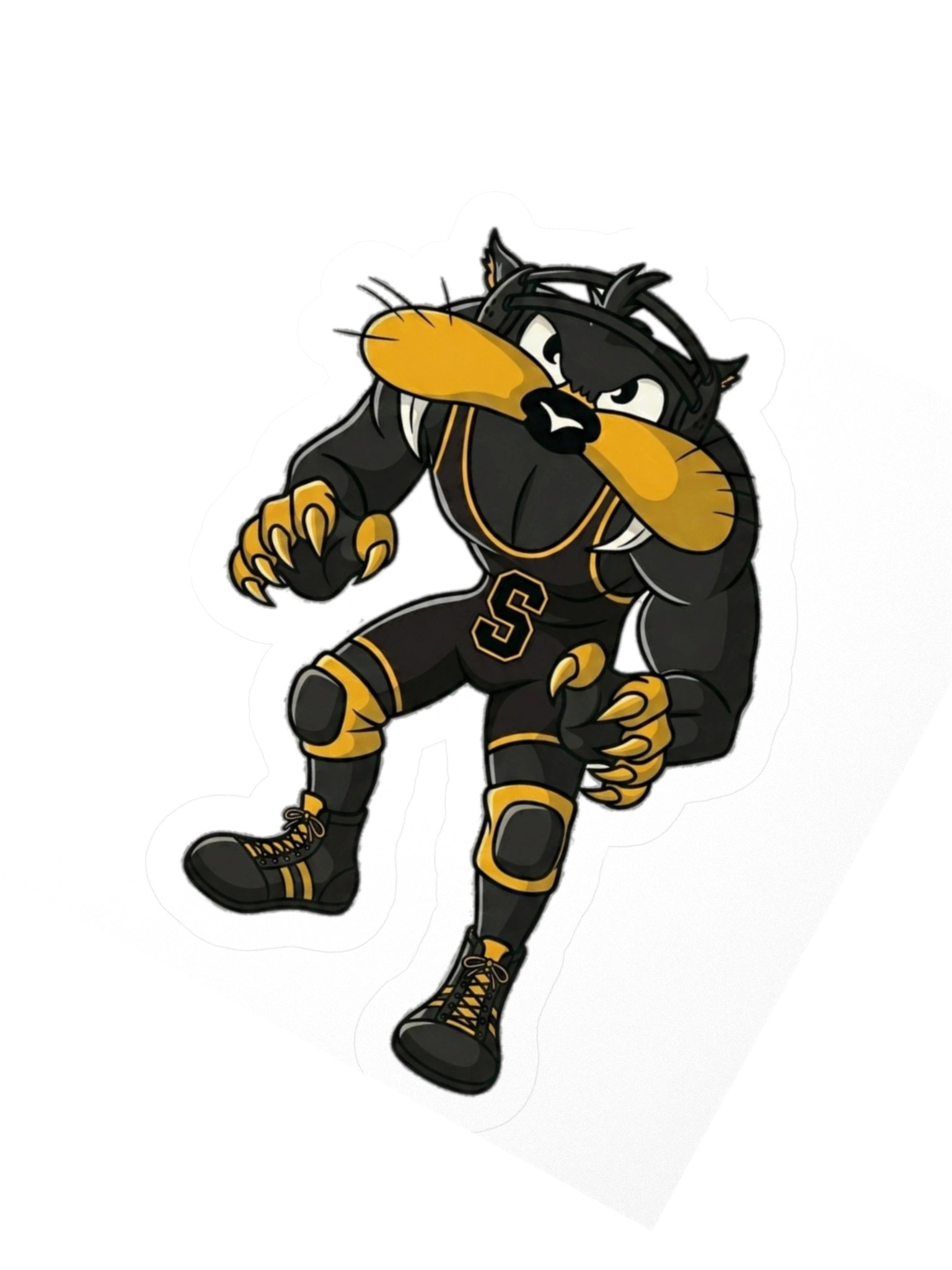 Saguaro Sabercats Wrestling Mascot Kiss Cut Sticker product image (2)