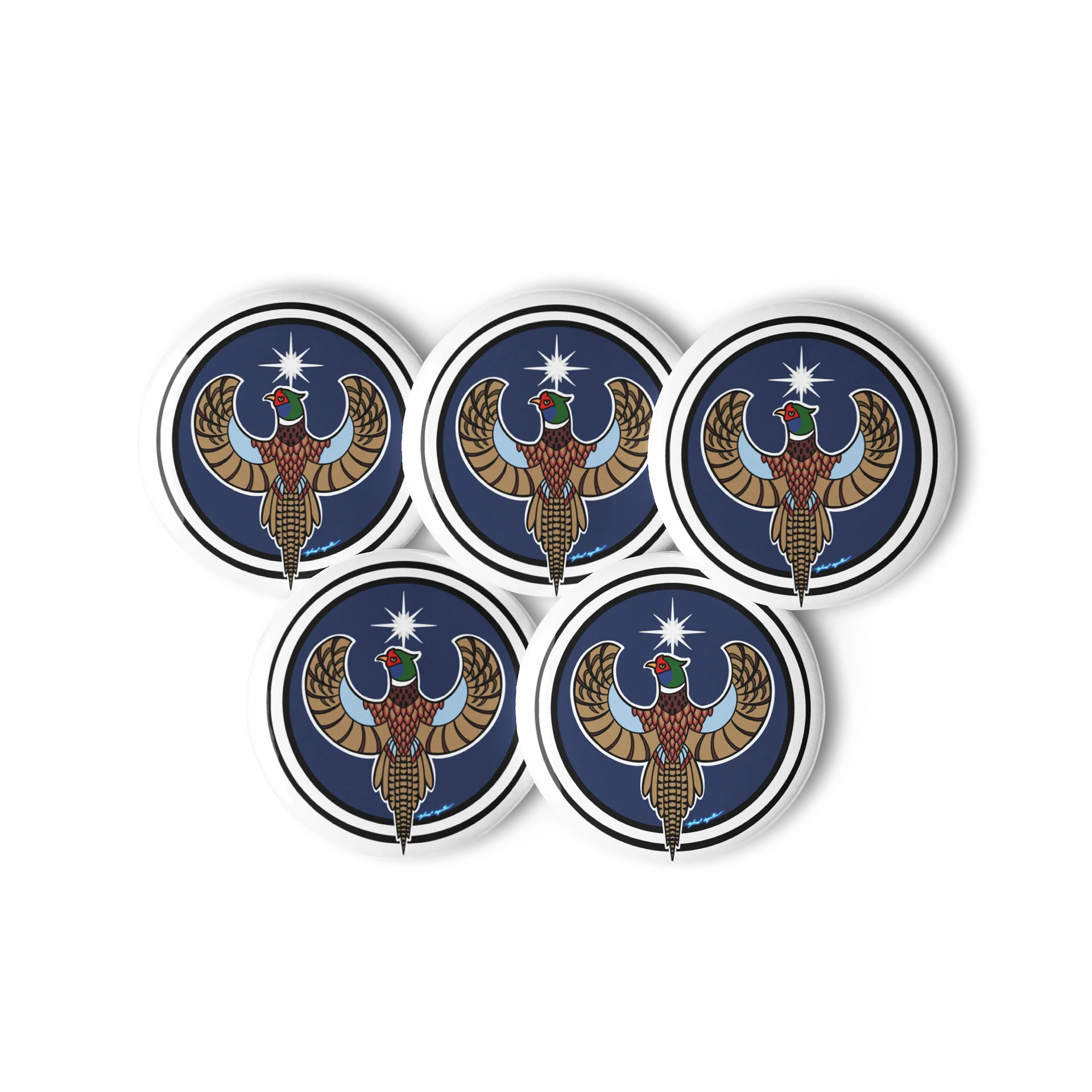 Ring-necked Pheasant- Resistance. SD. (5-pack buttons) product image (2)