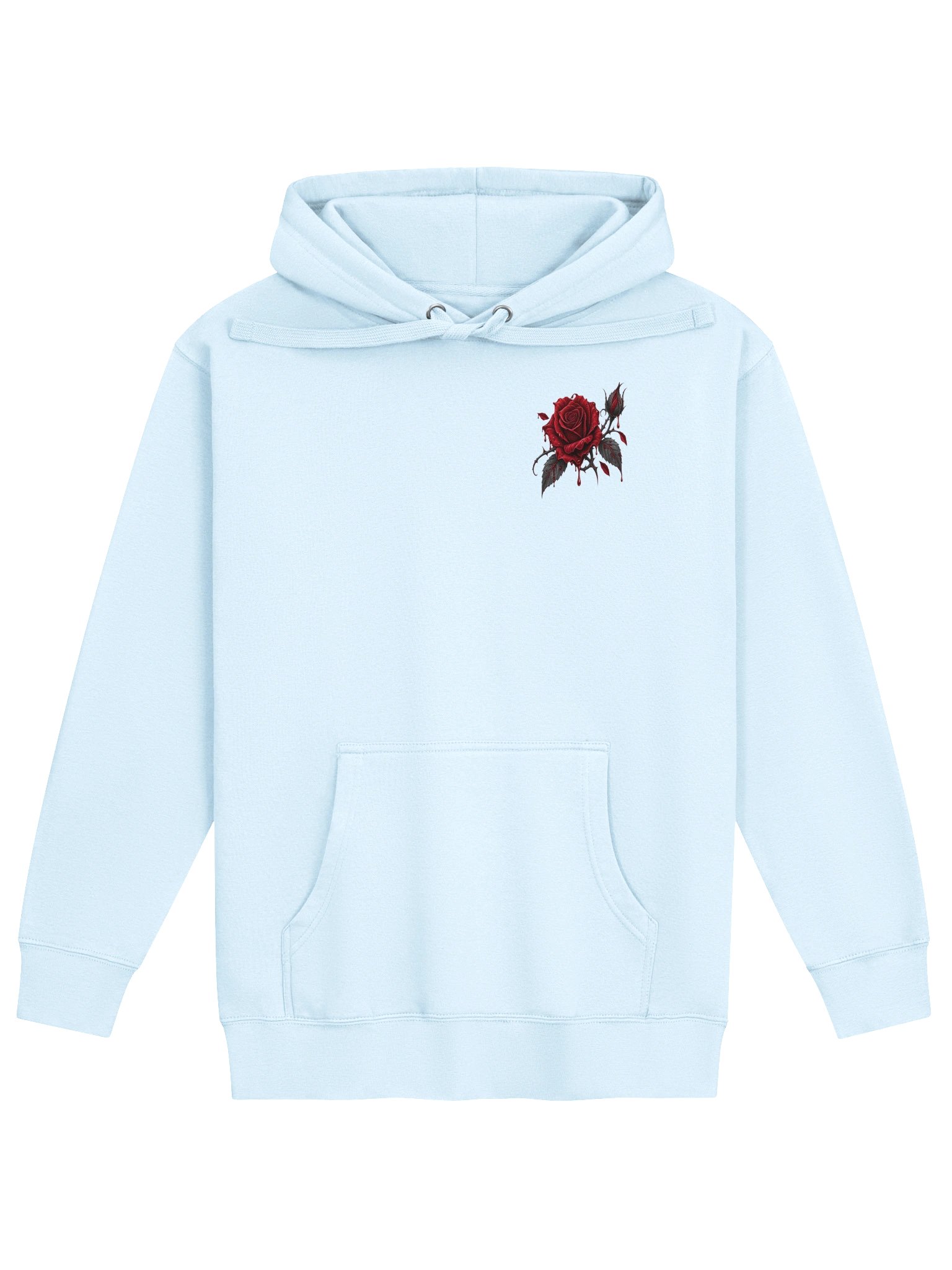 Roseblood Gothic Graphic Hoodie | Crimson Rose Double-Sided Streetwear product image (3)