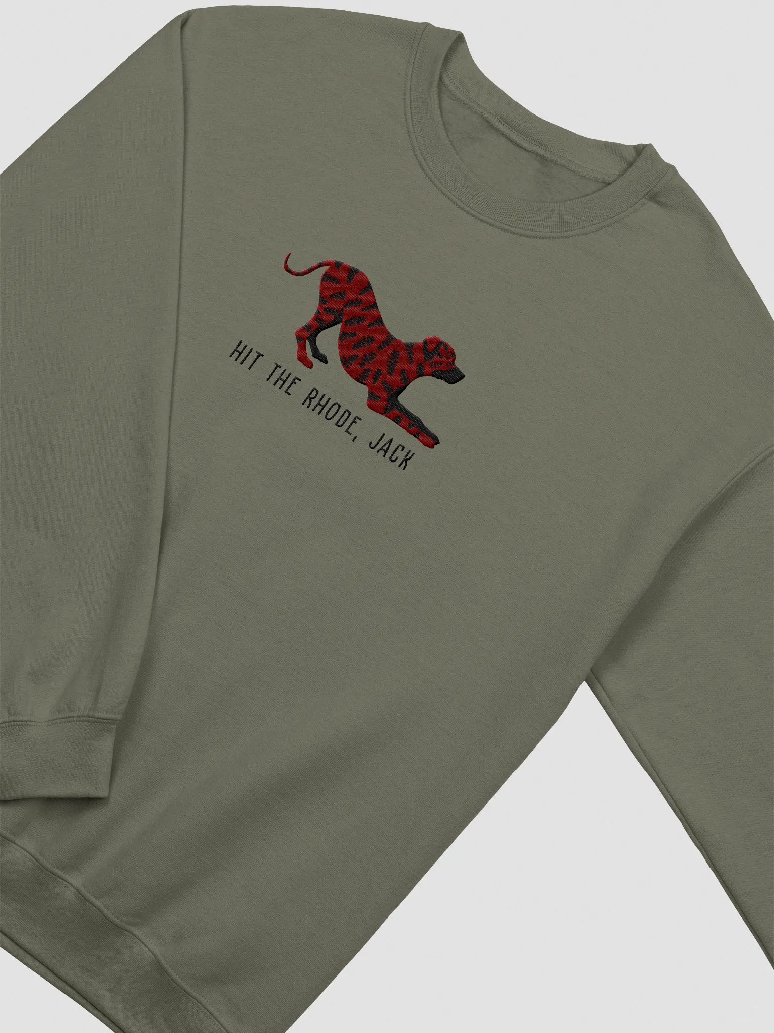 Hit the Rhode, Jack Sweatshirt (Embroidered) of a Rhodesian Ridgeback(Brindle) product image (6)