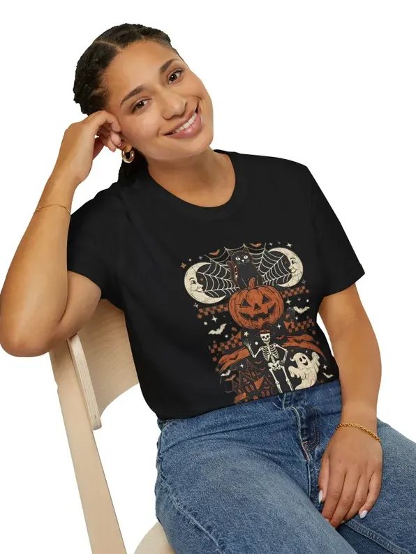 Jack-o'-Lantern Stack Halloween T-Shirt | Pumpkin, Bat, Skeleton, Ghost product image (123)
